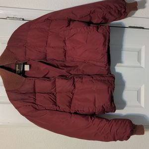 Vintage Tempco Goose Down Puffer Crop Quilted Red Jacket